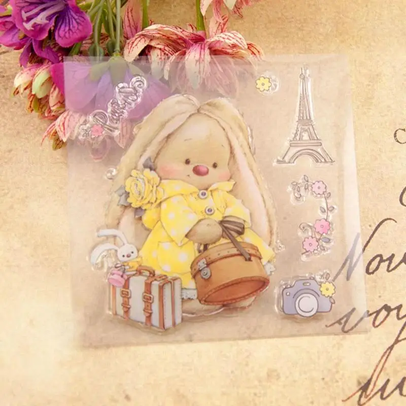 

Silicone Transparent Seals Clear Stamps Cartoon Girl for DIY Scrapbooking Photo Album Card Making Decorative Paper Card Crafts
