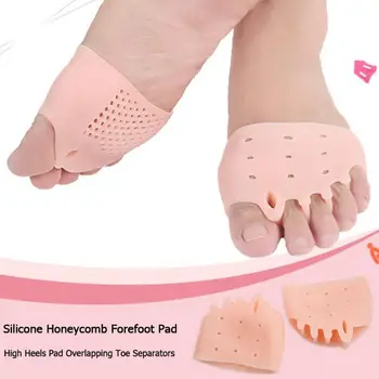 

1 Pair Silicone Honeycomb Forefoot Pad High Heels Pad Overlapping Toe Separators Hallux Valgus Orthotics Silica Gel Insoles