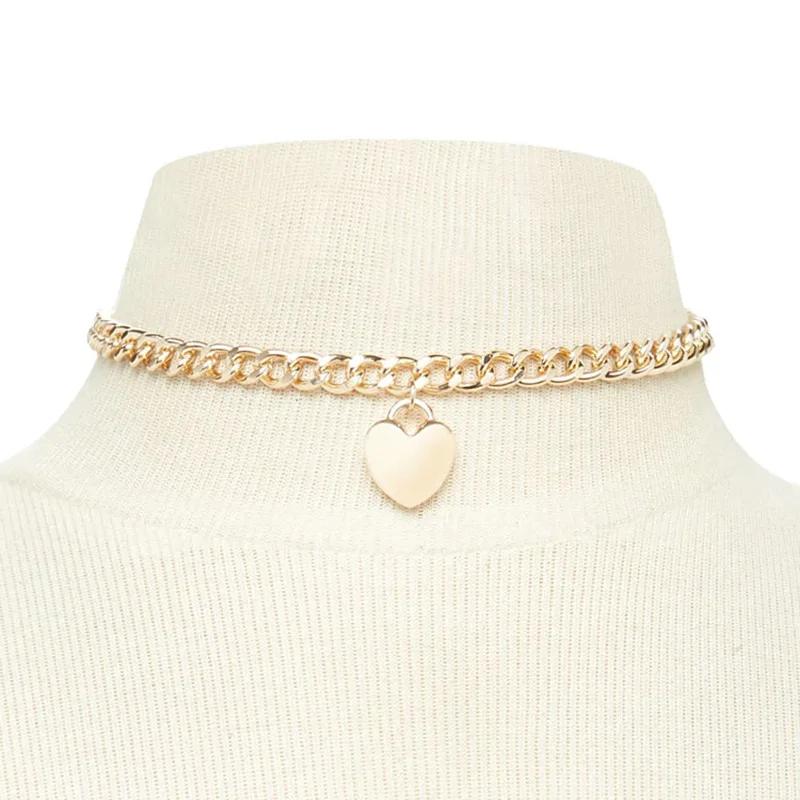 

Fashion Alloy Graceful Heart Women Necklace Wedding Party Gifts Seaside Beautiful Pendant Clavicular Short chain