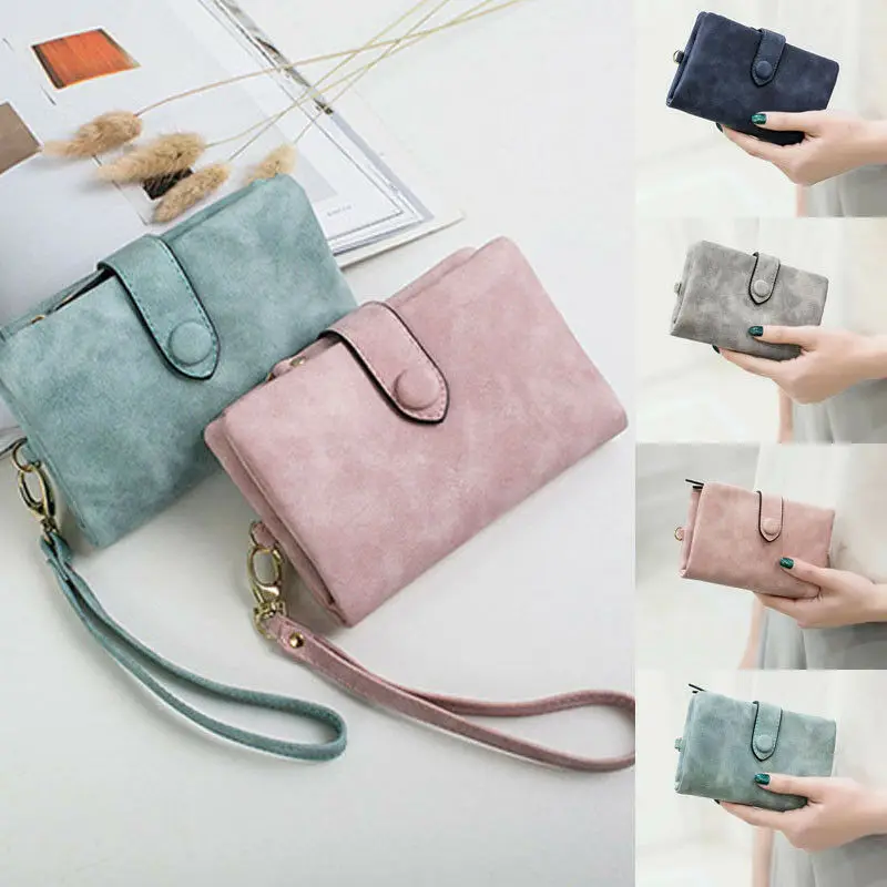 

2019 New Style Hot Fashion Women Short Wallet PU Leather Small Clutch Purse Money Holders Short Solid Wallets