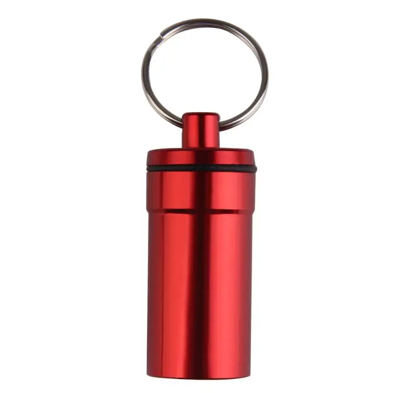 

Portable Waterproof Container Box Aluminum Alloy Pill Medicine Storage Case Container Capsule First Aid Key Ring KeychainToolZ60
