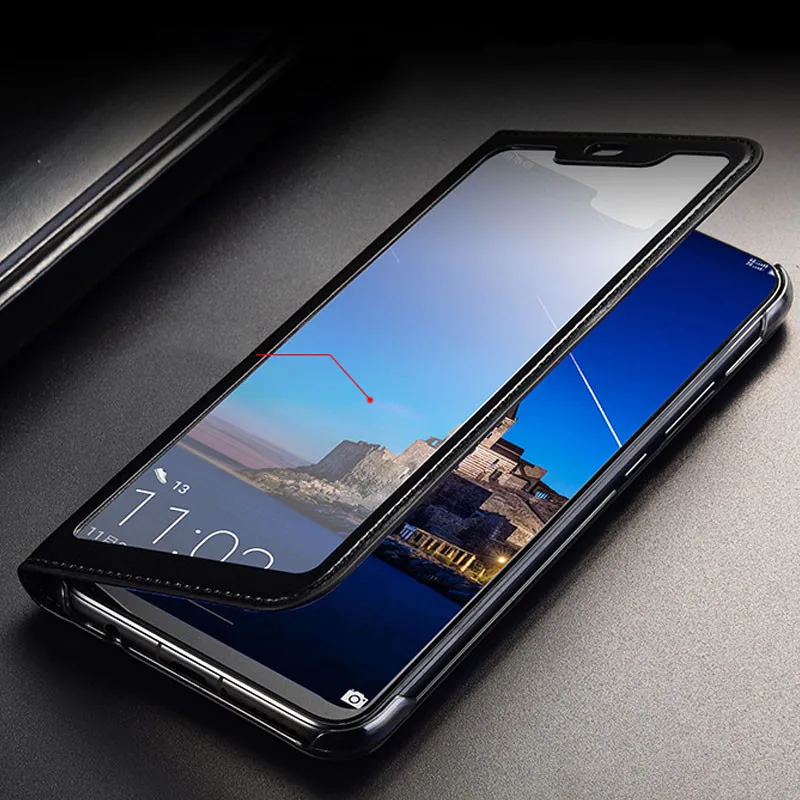 Для Xiaomi Mi 8 lite чехол с окошком для полного обзора искусственная кожа флип Чехол Mi8