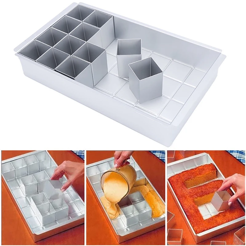 

Aluminum Alloy Rectangular Cake Mould Baking Tray Letter Number Cake Mould Bakeware Pan Adjustable Mold Chocolate Bakery Bakin