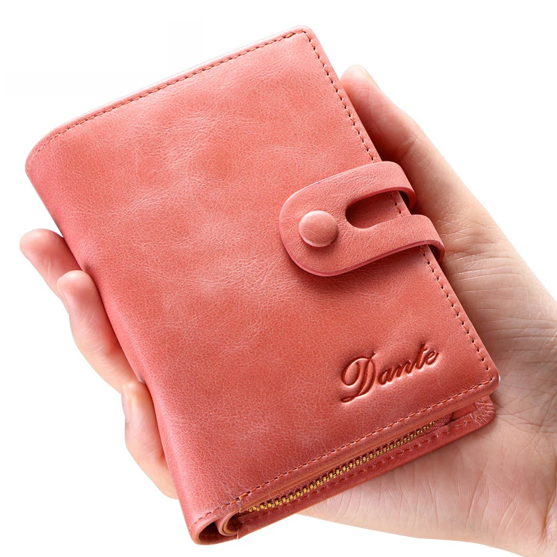 

Korean Version First Layer Leather Short Paragraph Ladies Wallet Leather Wallet Simple Fashion Card Package