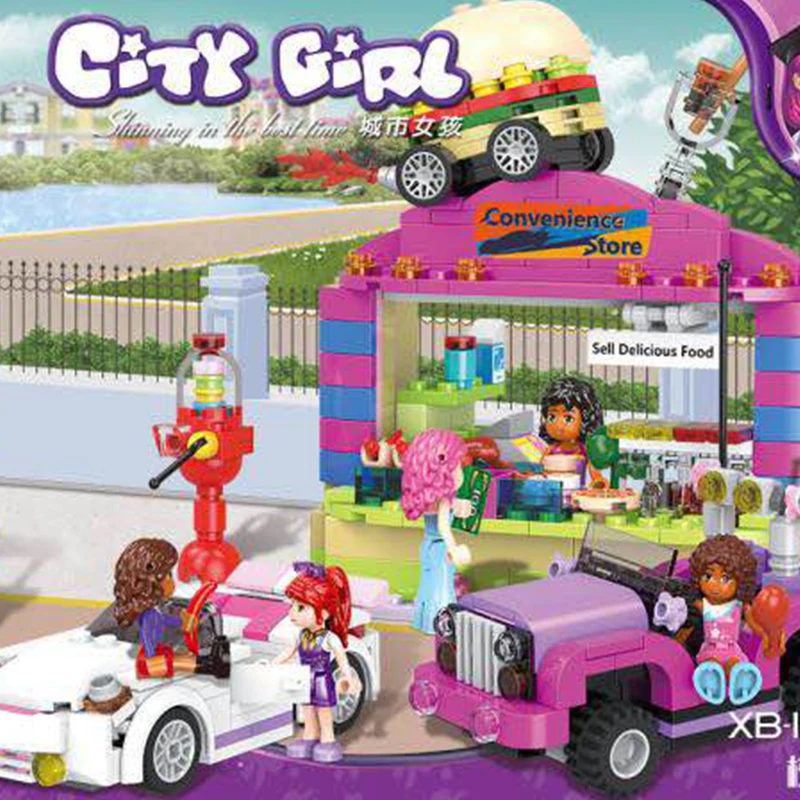 

XINGBAO 12012 New 734pcs City Girls Series The School Convenience Store Set Building Blocks Bricks Educational Kid Toys Gifts