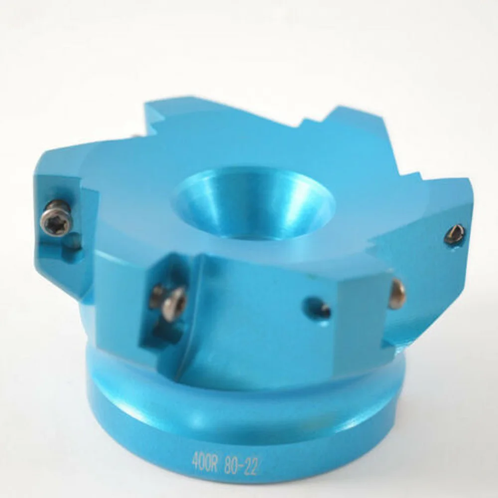 

Blue Milling Cutter BAP400R 12-80-22-5F 6 Flutes Indexable Face Milling Cutter+Wrench For APKT1604