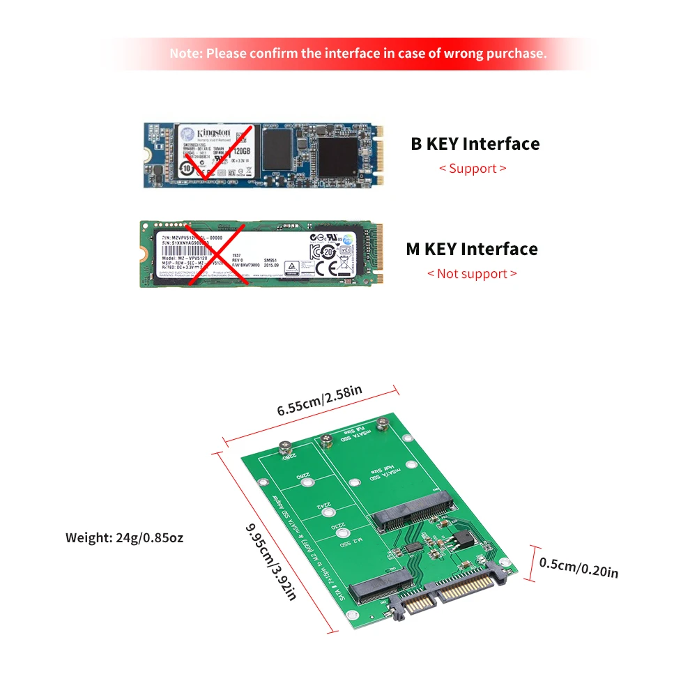 Адаптер M.2 NGFF в SATA карта MSATA SSD к III конвертер с поддержкой 2230 2242 2260 2280|Компьютерные