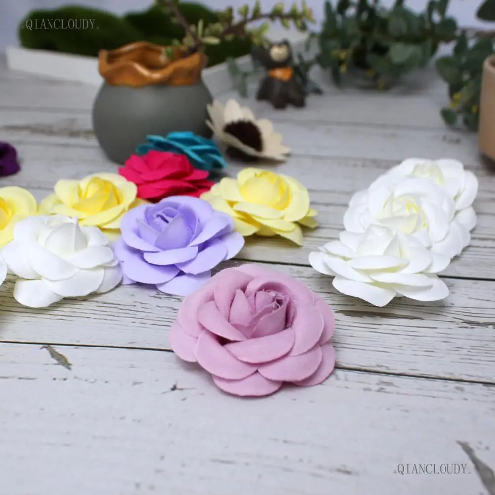 

1 pieces Artificial Camellia Rose Silk Flower Heads DIY Wedding DIY Bridal hair clip dress shoe Garland craft flowers D46