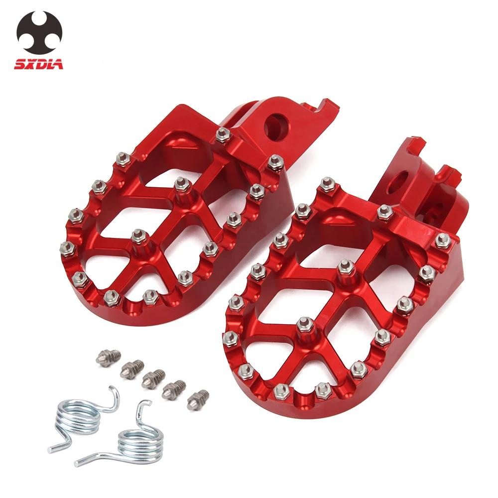 Подножки для мотоцикла с ЧПУ красные подножки педалей Алюминиевые Honda CRF250X 450X 2005 15