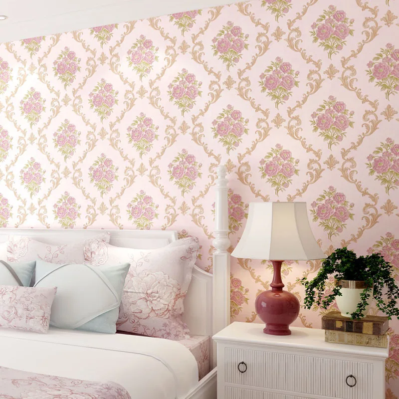 Europe Large Floral Wallpaper 3d Embossed Damascus Wallpapers Roll