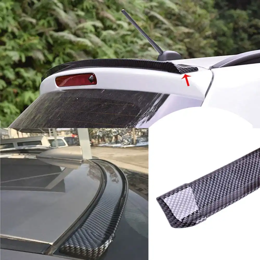 車リアウイングリップスポイラー炭素繊維ソフトゴム Diy 修理された外装車のスタイリングのためのテールトランク屋根トリムキット Accessorie スタイリング 成形 Aliexpress