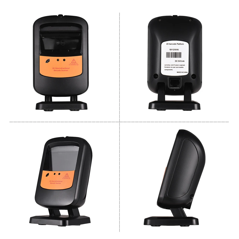 Aibecy 1D/2D الباركود ماسحة حر اليدين احادي USB بار رمز ماسحة قارئ مستشعر تلقائي قابل للتعديل المسح