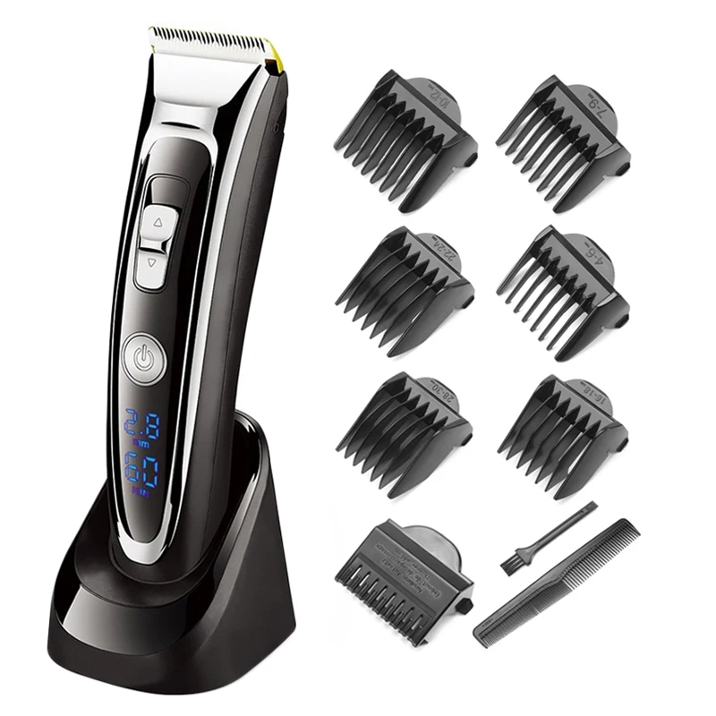 Najtaniej Surker cyfrowy wyświetlacz LED trymer do włosów akumulator elektryczna maszynka do strzyżenia włosów męska bezprzewodowa zmywalna fryzura regulowana ceramika