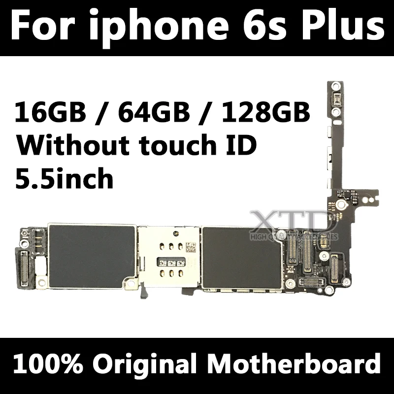 

For iPhone 6s plus Motherboard without Touch ID,Original unlocked for iphone 6sp Mainboard with Chips,Good Tested 16GB/64G/128g