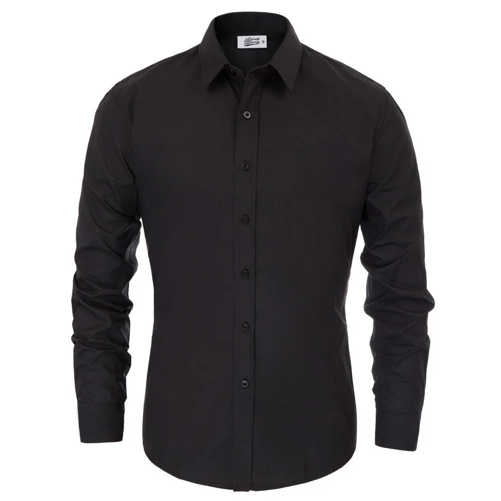 new classic brief Men shirt black/white office work business party