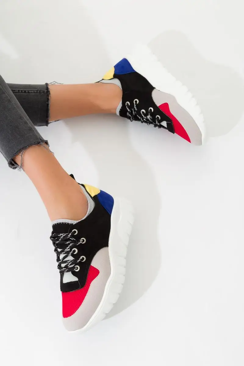 

SOHO Gray Red Black Women 'S Sneaker 9643