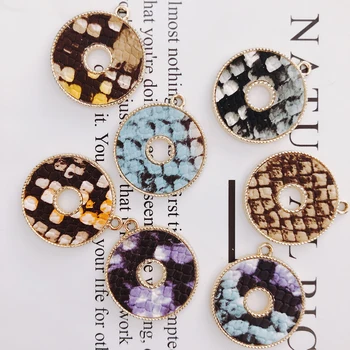 

Alloy Round Pendant Necklace Charms DIY Material Jewelry Earring Accessories