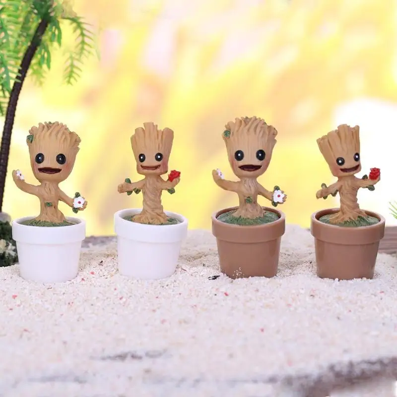 

Mini Garden Flowerpot Groot Red Cliff Tree Man Baby Digital Action Tree Flower Pots Figure Toys Planter Pot for Home Office New