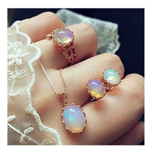 Модное Новое Элегантное женское розовое Золотое колье с кристаллами Кольцо Серьги ювелирные изделия подарочные наборы