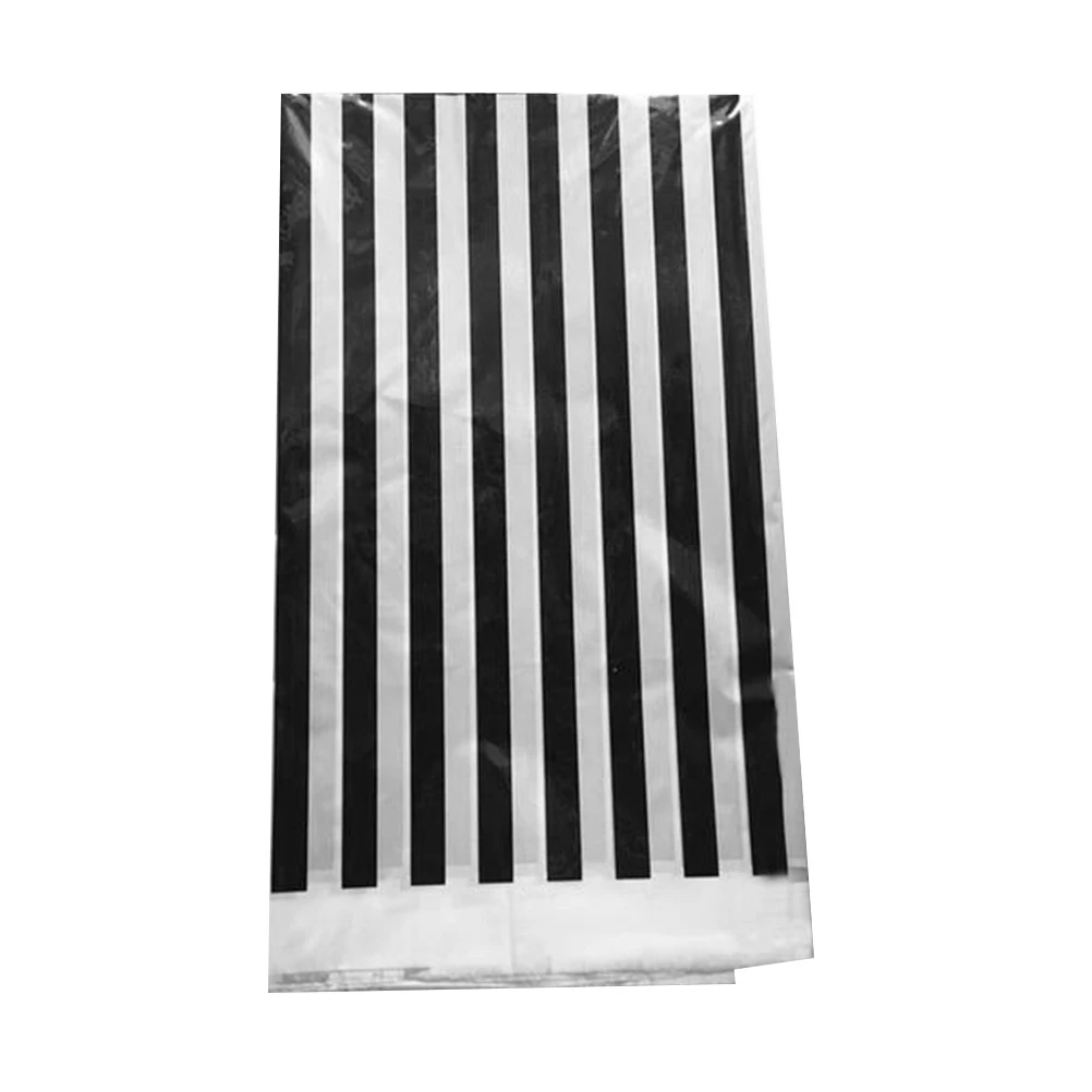 

Plastic Black and White Stripe Print Tablecloths Party Picnic Table Covers
