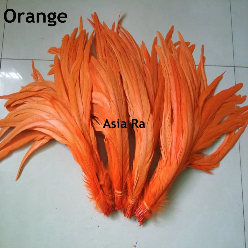 

Wholesale 500pcs orange color for choose badger saddle Rooster feathers 35-40cm14-16" for decoration
