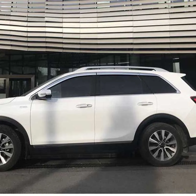 

Brand New 1 Set Windows Chrome Vent Visors Rain Guard Sun Shield Deflectors For Kia KX7 2018-2019