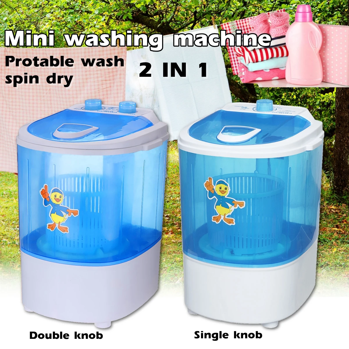 

Mini Wash Machine Semi-automatic Single-barrel Washer Prevent Winding Wave Wheel Laundry Product