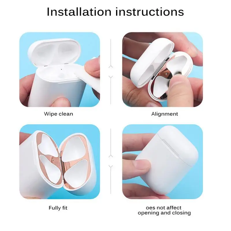 Беспроводные Bluetooth Стикеры для гарнитуры пленка Apple AirPods Пылезащитная внутри