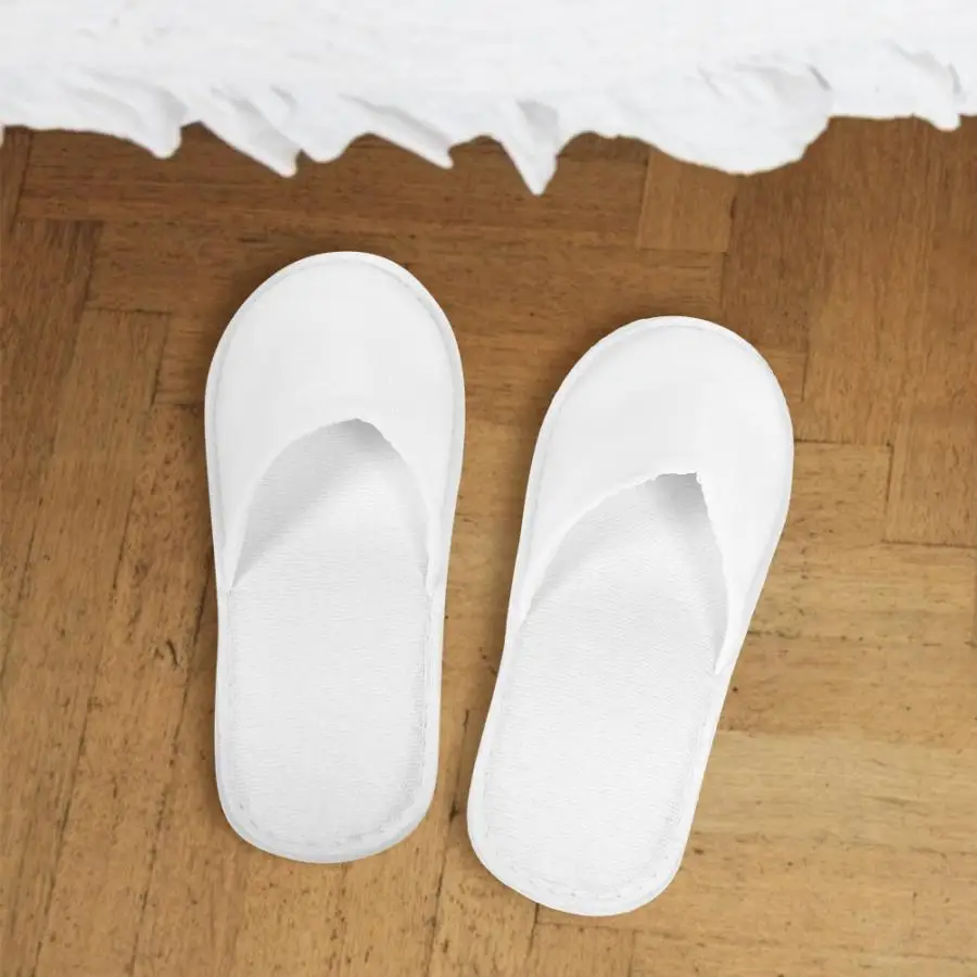 

10 Pair Disposable SPA Slippers Household Bulk Guest Slipper Hotel Travel toe slippers Breathable Soft White Shoes