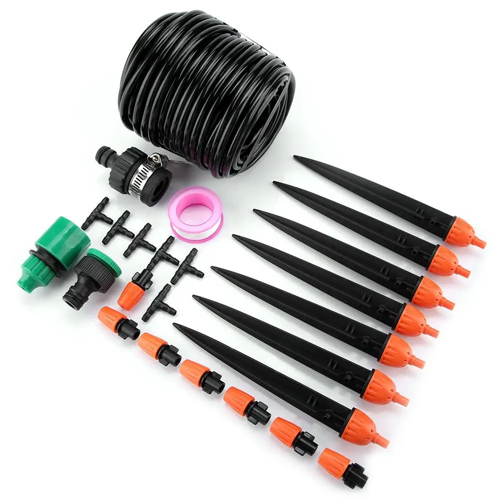 10M DIY Garden Water Drip Irrigation Kit Plant Automatic Watering Drip