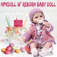 16 дюймов мягкий силиконовый Bebes Reborn куклы игрушки Реалистичные 40 см Виниловая Детская кукла игровой дом на ночь игрушка для девочек День