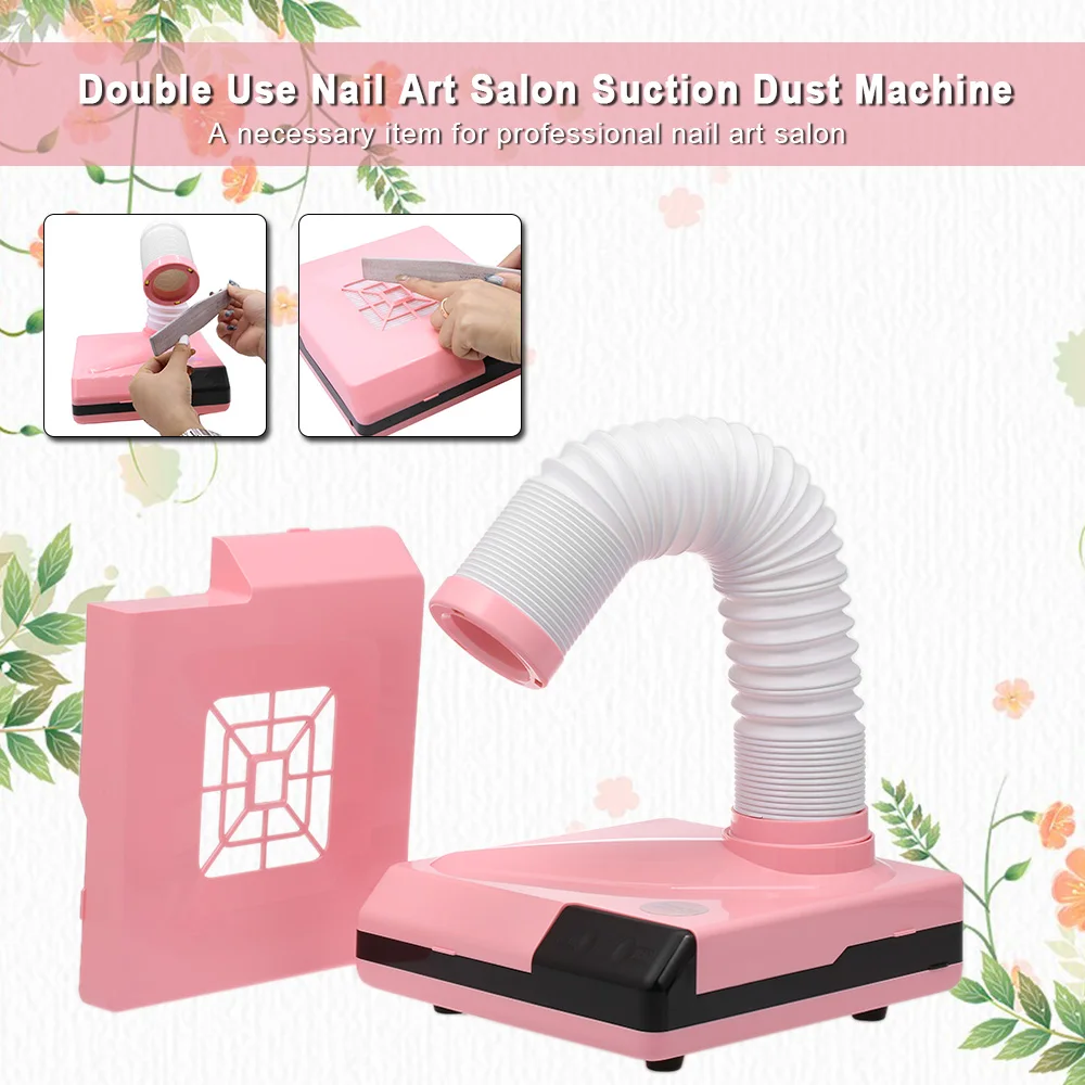

60W Nail Fan Art Salon Suction Dust Collector Machine Vacuum Cleaner UV Gel Machine Nail Dust Collector Double Use Salon Tool