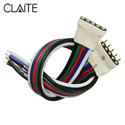 CLAITE 10 шт./лот 5 контактный разъем Кабель с разъемом-розеткой провод для RGBW SMD5050 светодиодный гибкие полосы света
