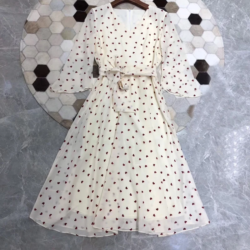 

High Quality 100% Silk Fancy Dress Women Printed Flower Party Dress For Ladies Women Design Fashion Party Dresses