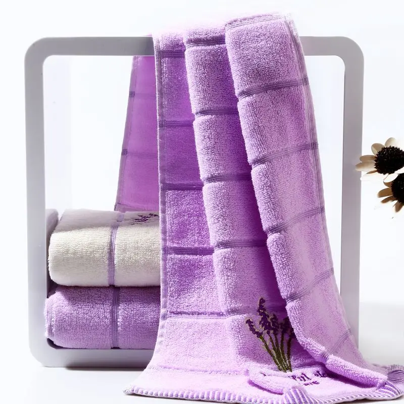 

1pcs 34*73CM High Quality Bath Towel Face Towel Lavender 100% Cotton Soft Cotton Beauty Towel Bathroom Products
