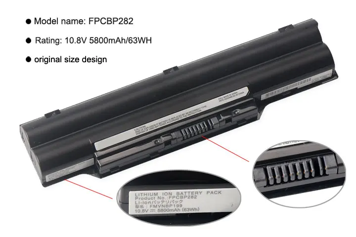 Bateria para Fujitsu Lifebook Fpcbp282 Kingsener Ah572 Sh760 S6311 S710 S7110 S7111 S751 S761 Fpcbp281 Fmvnbp198 5800mah 63wh Baterias p/ laptop - Imagem 2