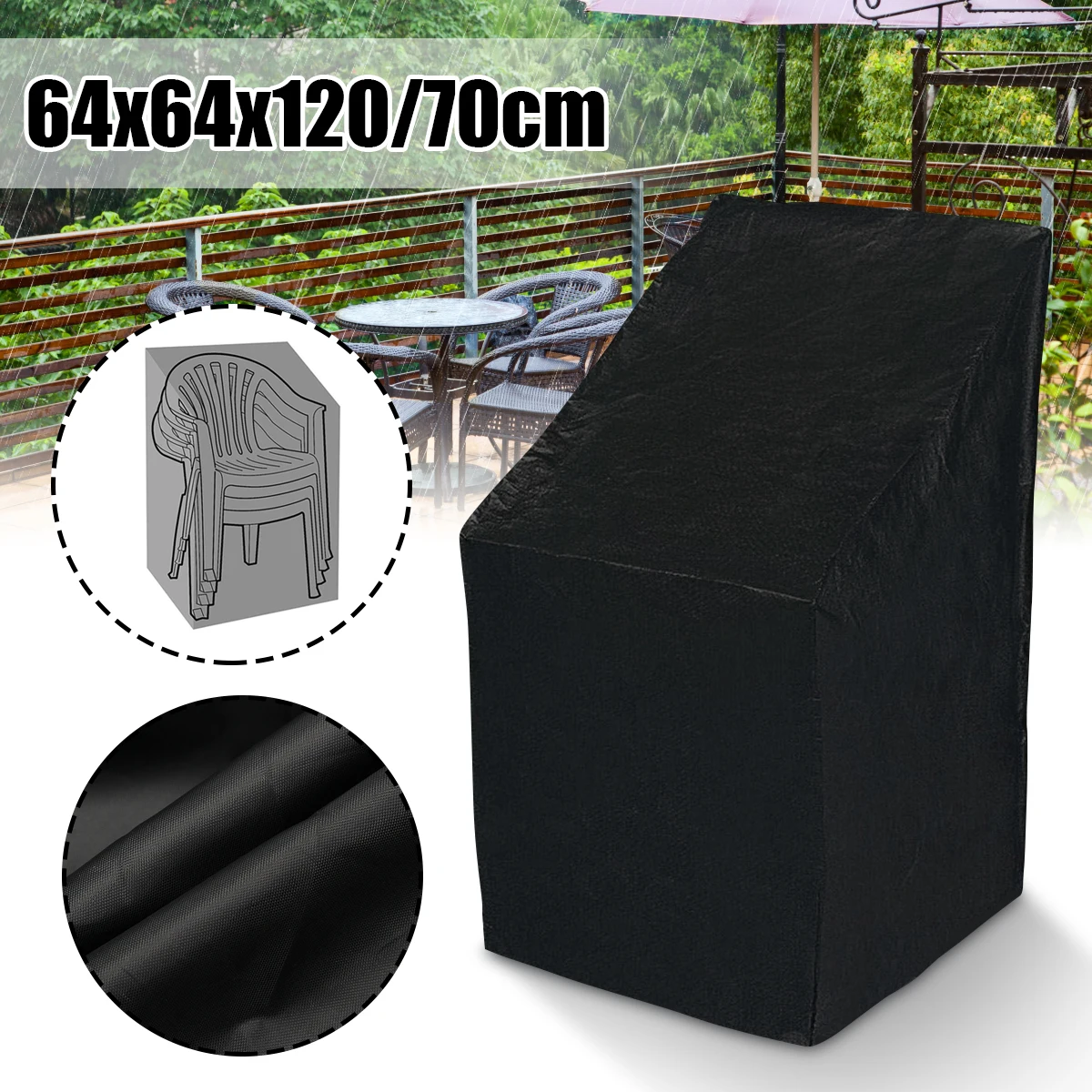Waterproof Outdoor Stacking Chair Cover Garden Parkland Patio Sofa Furniture ^ 