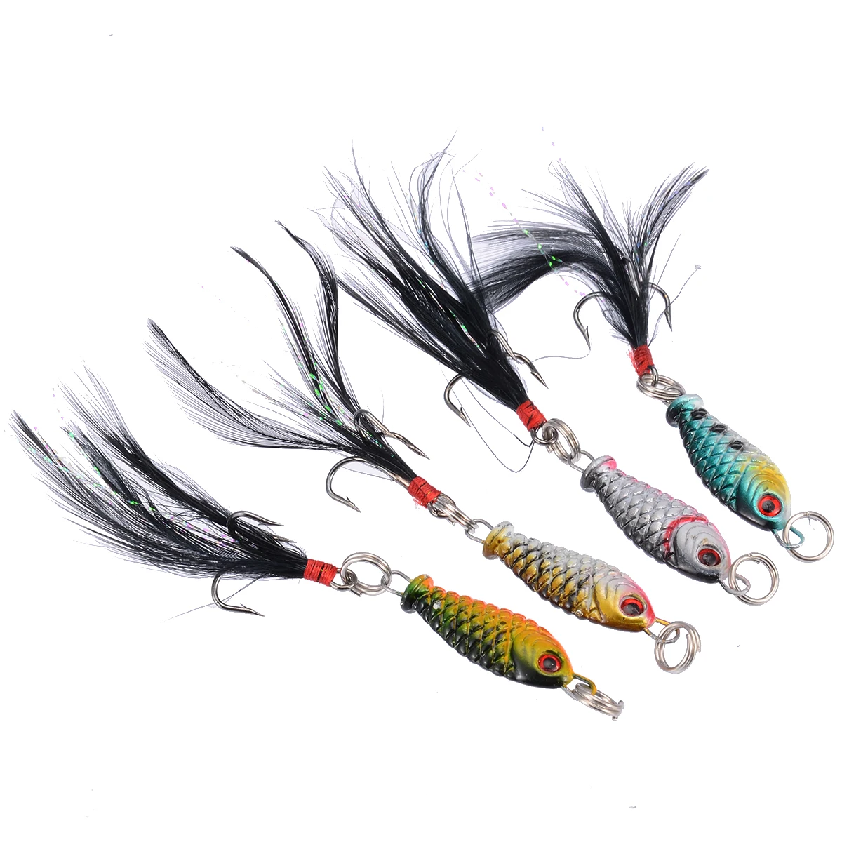  New 4Pcs/Lot 2.5cm Fishing Lures Wobblers Swim Bait Minnow Bass Fishing Lure Hard Metal Crank Bait 