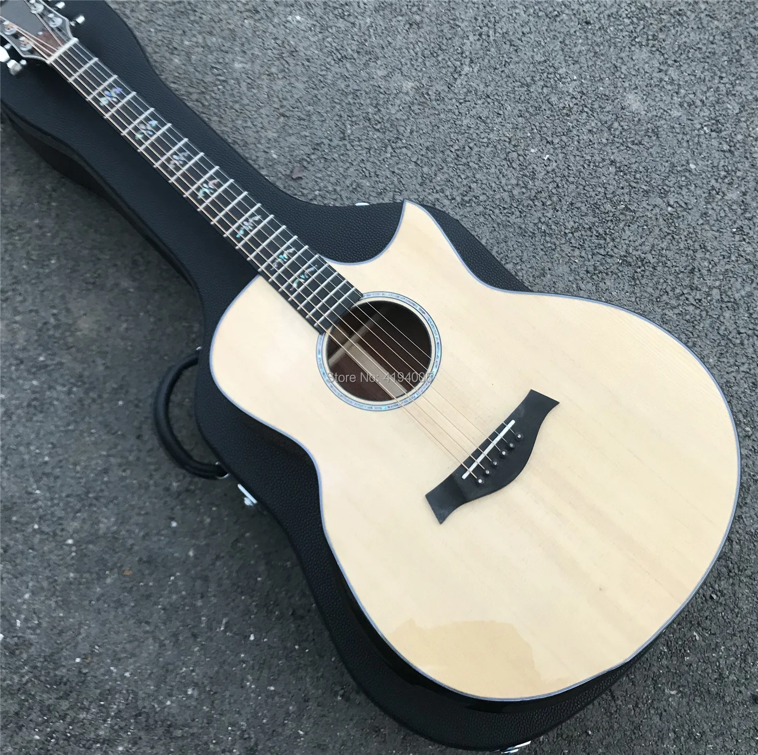 

Top quality AAA Solid Spruce top T 914 Acoustic Guitar,Real Abalone Ebony Fingerboard Mpale back and sides Guitar