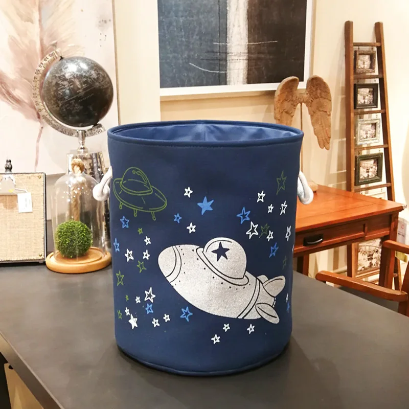 ودا 1 قطعة سلة الغسيل نجوم القمر نمط لعبة التخزين المنظم برميل قماش الملابس القذرة برميل المنزل الديكور