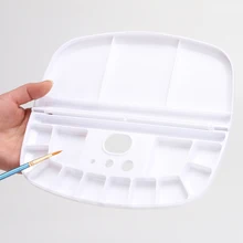 Раскладушка, овальная пластиковая палитра, многофункциональная, акриловая, акварельная, для рисования, палитра, инструмент для рисования, школьные товары для рукоделия