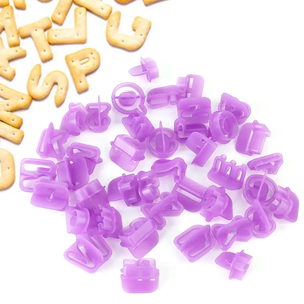 

40Pcs Fondant Cutter Cake Decorating Tools Plastic Cupcake Mold Upper Alphabet Capital Letters Number Cut-Outs Cookie Cutter