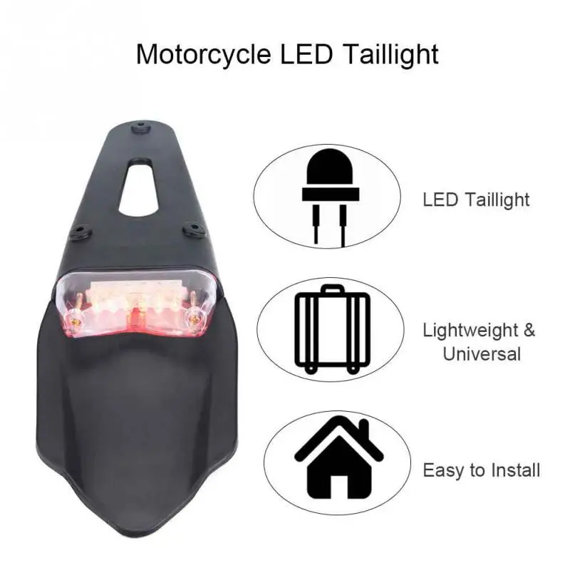 

Motorcycle Brake Tail Lights LED Rear Fender License Plate Lights For Dirt Bike Off-Road Motorcycle Brake Tail Lights New