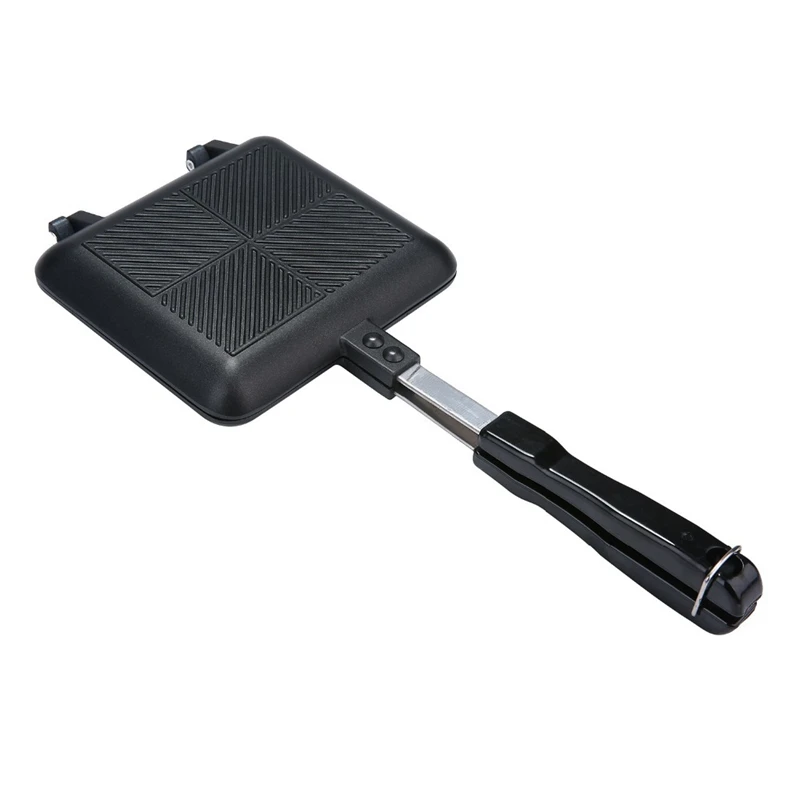 

Sandwich Mold Maker Metal Double Sided Cake Bread Toast Mould Diy Tool Barbecue Non-Stick Burning Stove Cake Pan With Handle