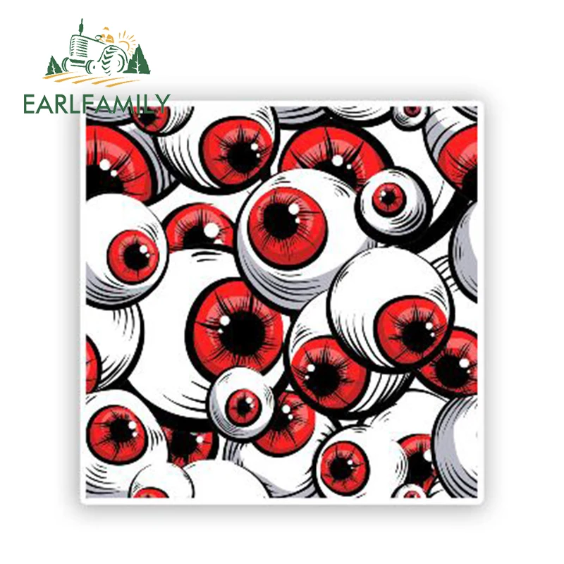 

EARLFAMILY 13cm x 13cm Horror Eye Balls Vinyl Stickers Halloween Decoration Bomb Vinyl Wrap Car Bike Laptop Decal Car Sticker