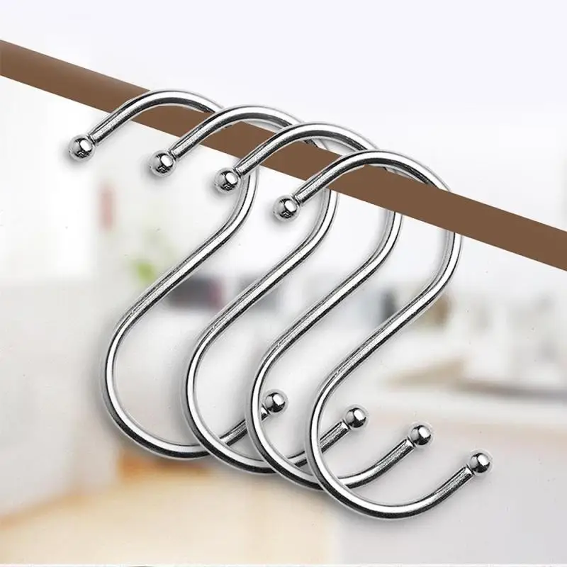 10pcs Hooks Stainless Steel S shaped Hangers Hanging Hanger Storage