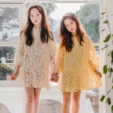 Брендовое весеннее платье для девочек платье принцессы для маленьких детей кружевное красивое платье с длинными рукавами для подростков с цветочным рисунком#3799