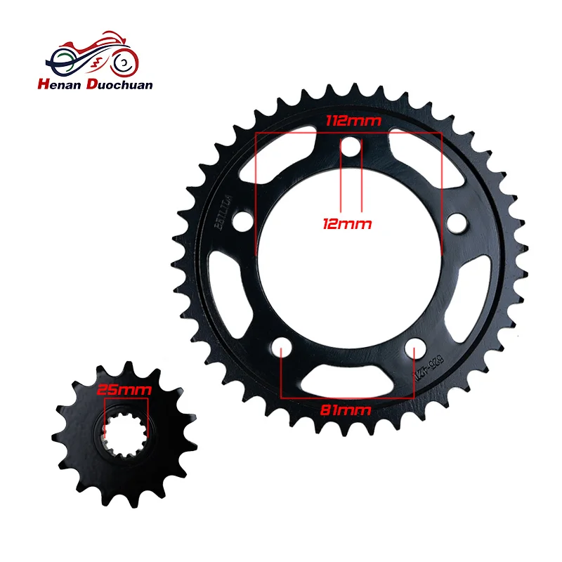 525 Motorcycle Drive Chain 15t Chain Sprocket 42t for Honda cb500 cbr500 Oil Seal Chain Sprocket