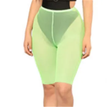 

New Fashion Women Fishnet See Casual Loose Through Sheer Mesh Legging Shorts Pants Stockings Trousers