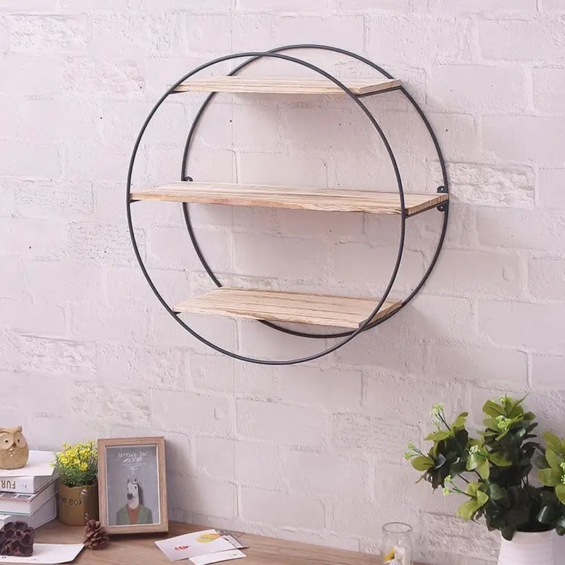 الحديد الرف الفن خشبية جدار خزانة رفوف مؤيد قوس الرجعية خشب متين جدار شماعة معطف غرفة الديكور رف جدار